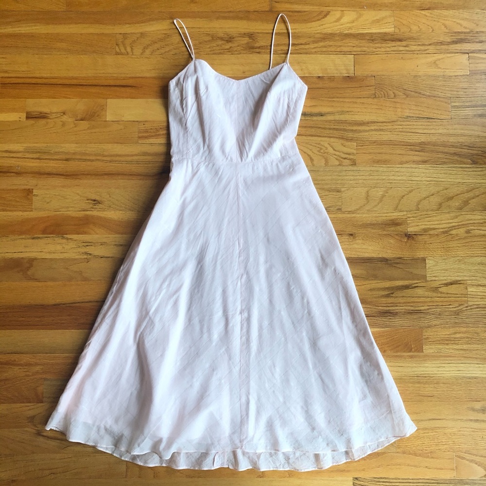 J CREW Midi Dress Light Pink Spaghetti Strap Dress